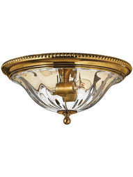 Cambridge Low Profile Ceiling Light With Ribbed Glass Shade